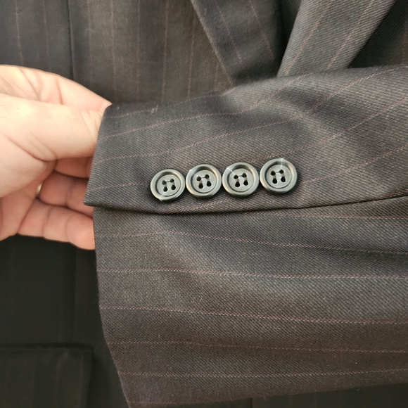Burberry Derk Grey Pencil-Striped Suit Jacket Size 38 reg - Picture 2 of 4